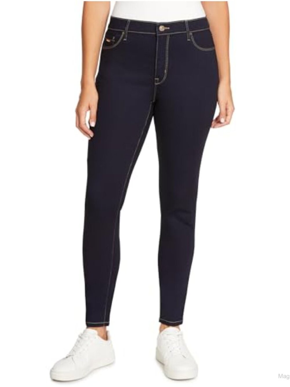 High Rise Skinny Jeans Stretch Cotton Blend 29" Inseam